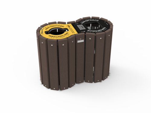 Corbeille bi-flux 2 bacs 60L - MAJ-TRI2-03-BR
