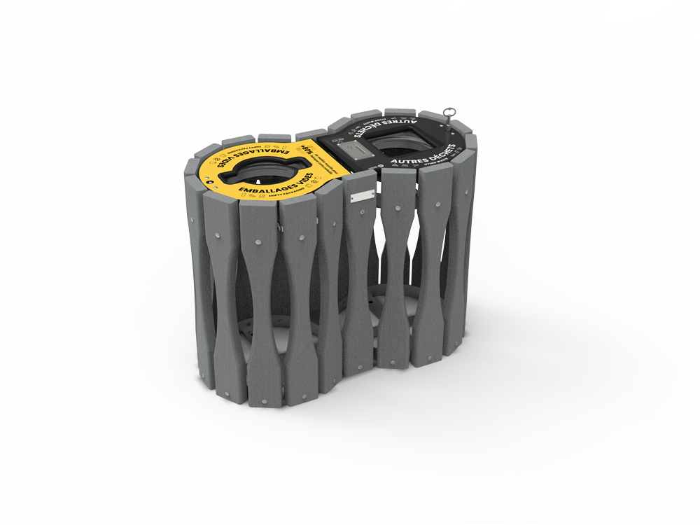Corbeille bi-flux Vigipirate 100L - MAJ-TRI2-03-VPR