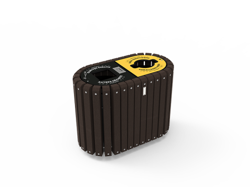 Corbeille bi-flux 2 bacs 60L LISTRA - LIS-TRI2-03-BR