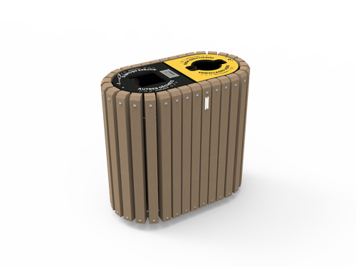 Corbeille bi-flux 2 bacs 90L LISTRA - LIS-TRI2-04-BR
